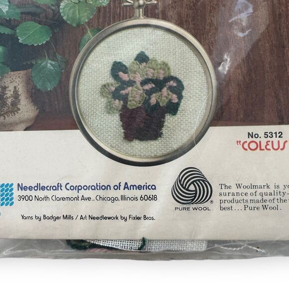 Wonder Art Cameo Stitchery Kit 5312 Coleus Vintage Embroidery Stamped Frame USA - Picture 8 of 11